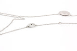 Blue and White Diamond Evil Eye Necklace - 14k White Gold - 0.31ctw
