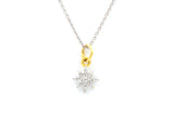 Diamond Star Necklace - 14k Two Tone Gold - 0.08ctw