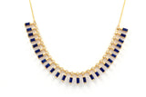 Diamond and Sapphire Statement Necklace - 14k Yellow Gold - 3.90ctw