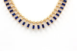 Diamond and Sapphire Statement Necklace - 14k Yellow Gold - 3.90ctw