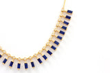 Diamond and Sapphire Statement Necklace - 14k Yellow Gold - 3.90ctw
