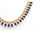 Diamond and Sapphire Statement Necklace - 14k Yellow Gold - 3.90ctw