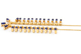 Diamond and Sapphire Statement Necklace - 14k Yellow Gold - 3.90ctw