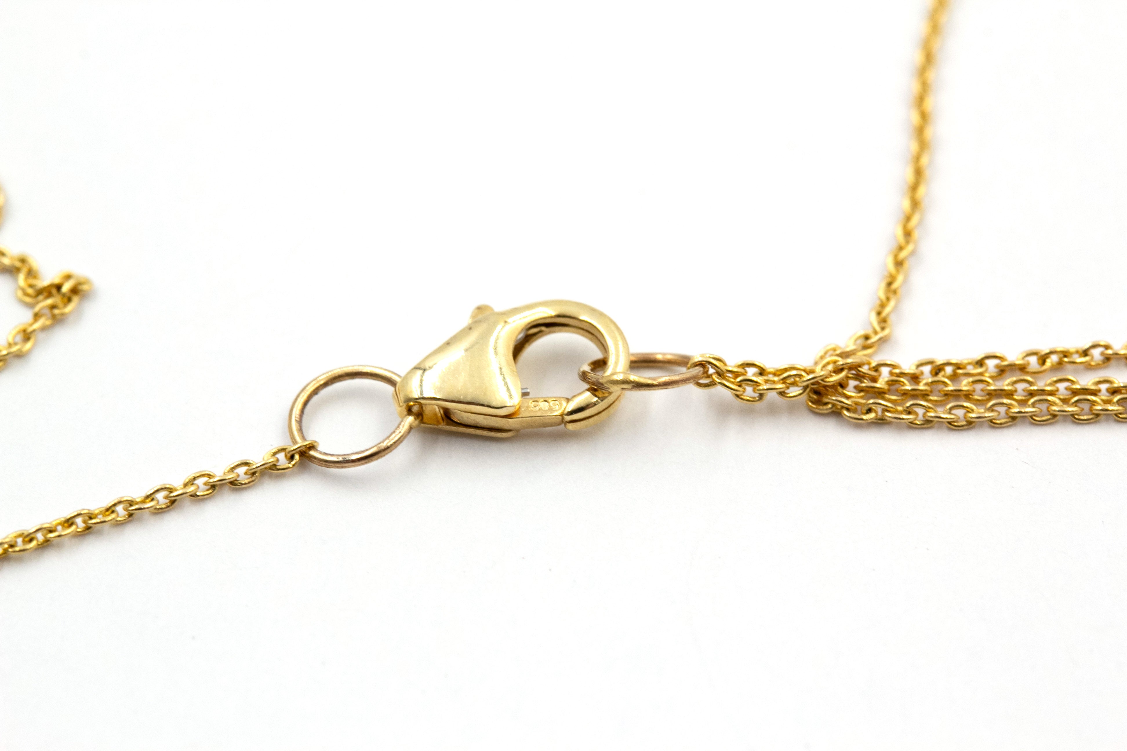 Diamond and Sapphire Statement Necklace - 14k Yellow Gold - 3.90ctw