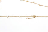 Pearl and Diamond Station Necklace - 14k Yellow Gold - 0.08ctw