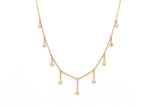 Diamond Bezel Drop Statement Necklace - 14k Yellow Gold - 0.30ctw