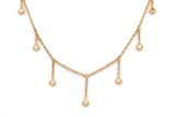Diamond Bezel Drop Statement Necklace - 14k Yellow Gold - 0.30ctw