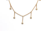 Diamond Bezel Drop Statement Necklace - 14k Yellow Gold - 0.30ctw