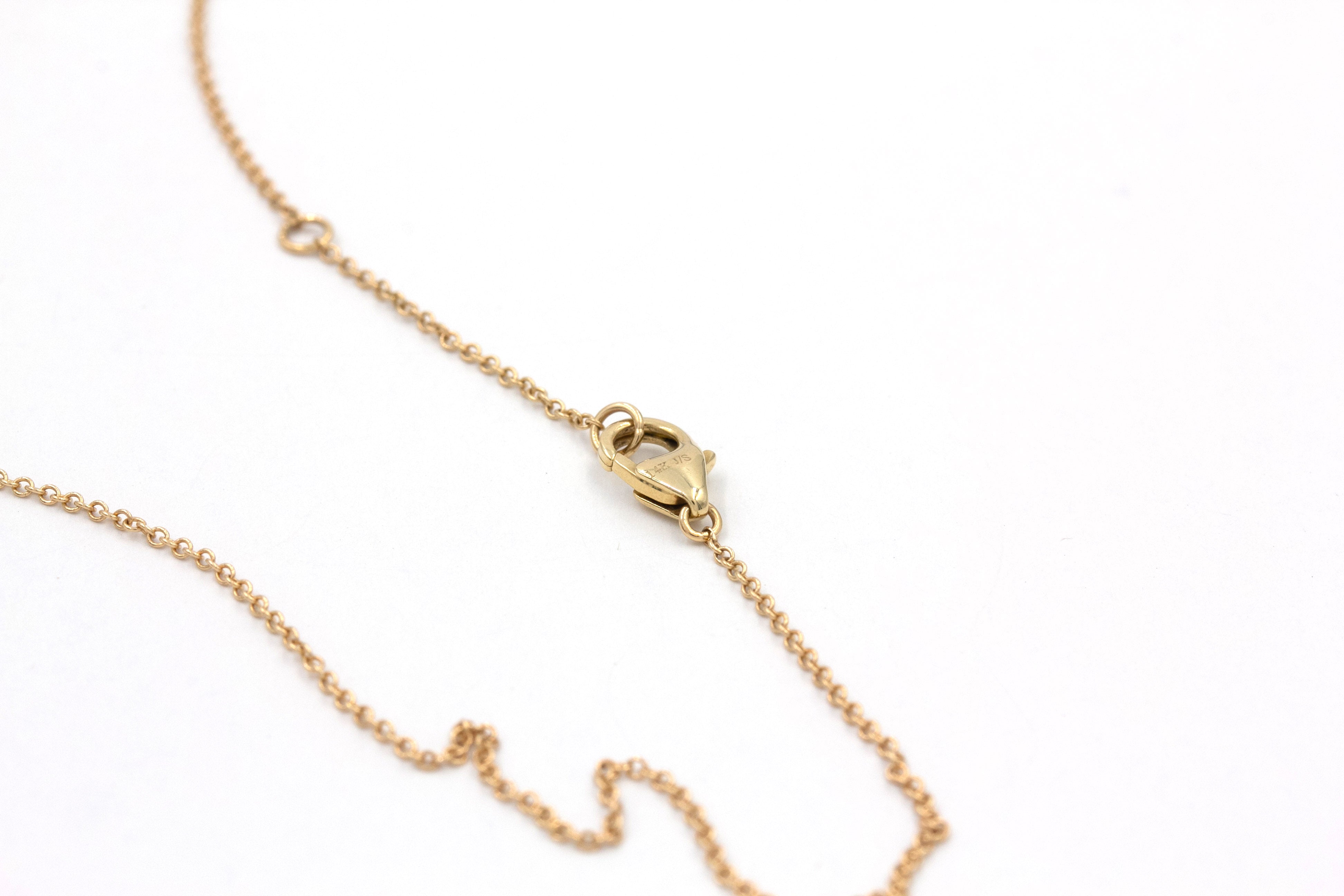 Diamond and Mother of Pearl Pendant Necklace - 14k Yellow Gold