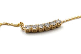 Curved Diamond Bar Necklace - 14K Yellow Gold - 0.36ctw