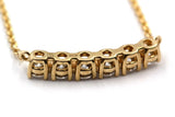 Curved Diamond Bar Necklace - 14K Yellow Gold - 0.36ctw