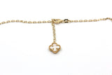 Clover Pendant Necklace with Mother of Pearl Accent - 14k Yellow Gold