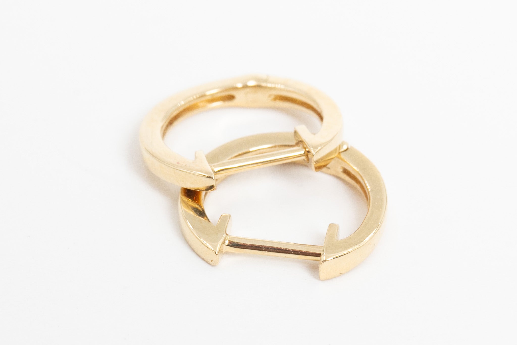 Gold Huggie Earrings - 14k Yellow Gold - 13.5mm