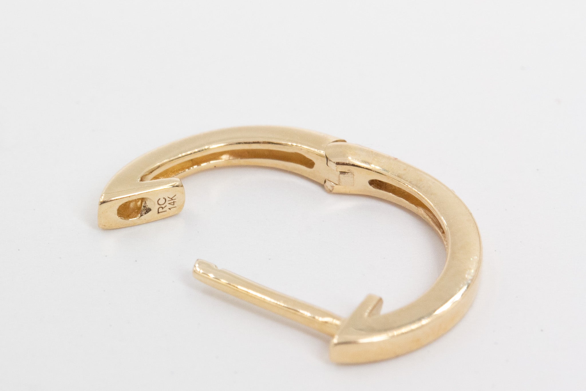 Gold Huggie Earrings - 14k Yellow Gold - 13.5mm
