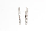 Diamond Huggie Earrings - 14k White Gold - 12.5mm - 0.12ctw