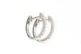 Diamond Huggie Earrings - 14k White Gold - 12.5mm - 0.12ctw