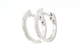 Diamond Huggie Earrings - 14k White Gold - 12.5mm - 0.12ctw