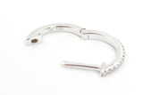 Diamond Huggie Earrings - 14k White Gold - 12.5mm - 0.12ctw