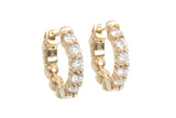 Diamond Hoop Earrings - 14k Yellow Gold - 16mm - 0.50ctw