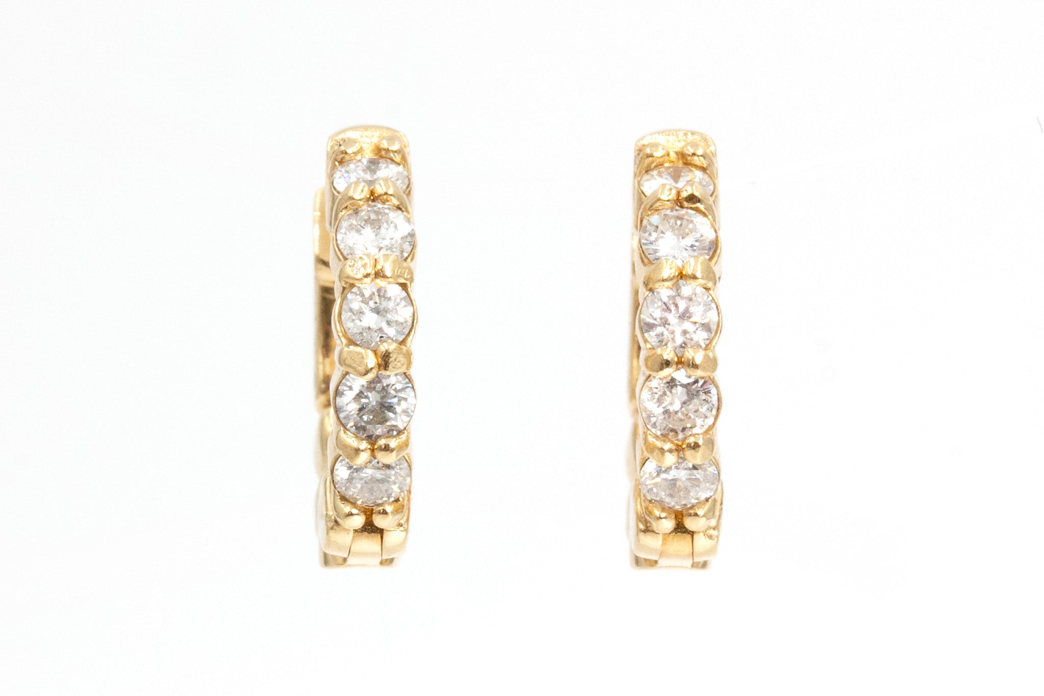 Diamond Hoop Earrings - 14k Yellow Gold - 16mm - 0.50ctw