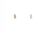 Dainty Bar Stud Earrings - 14k Yellow Gold