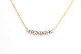 Curved Diamond Bar Necklace - 14K Yellow Gold - 0.36ctw