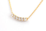 Curved Diamond Bar Necklace - 14K Yellow Gold - 0.36ctw