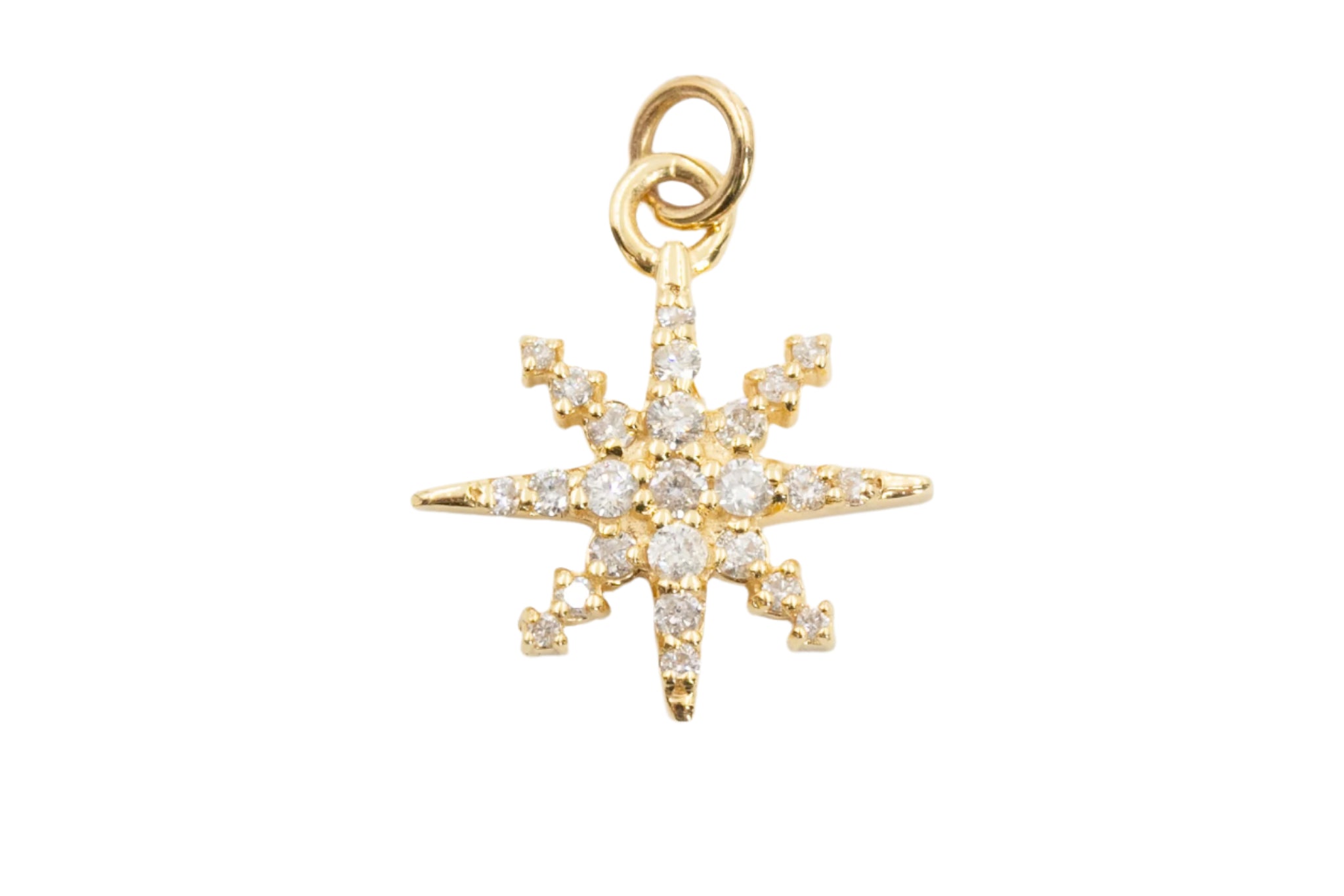 Diamond Starburst Pendant - 14k Yellow Gold - 0.42ctw