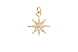 Diamond Starburst Pendant - 14k Yellow Gold - 0.42ctw
