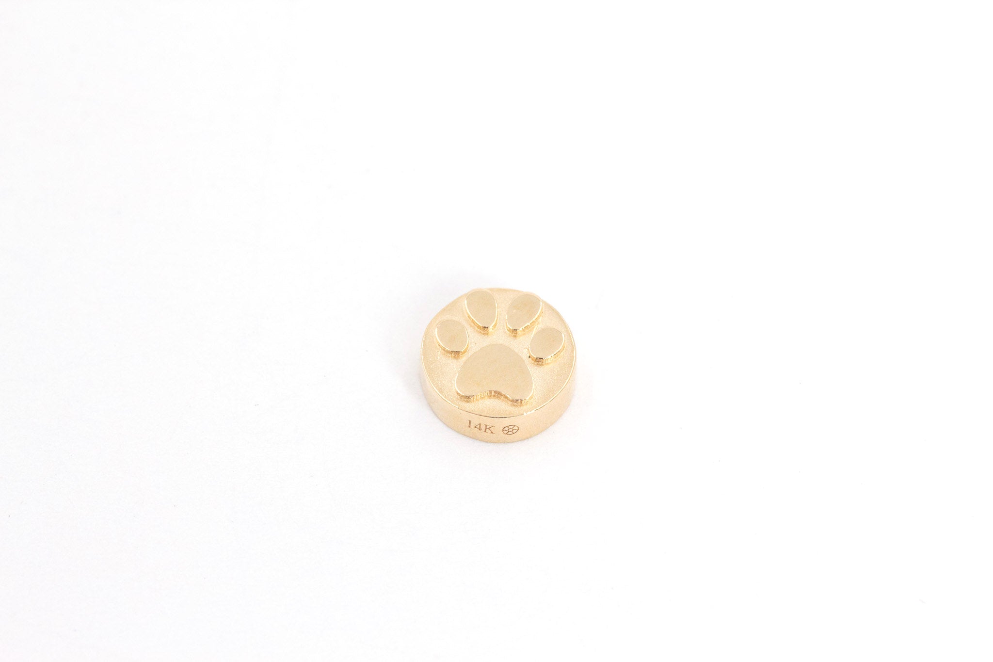 Paw Print Dainty Chain Necklace - 14k Yellow Gold