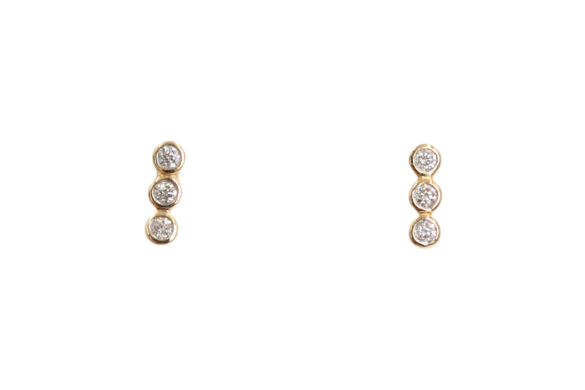 Diamond Drop Studs - 14k Yellow Gold - 0.08ctw