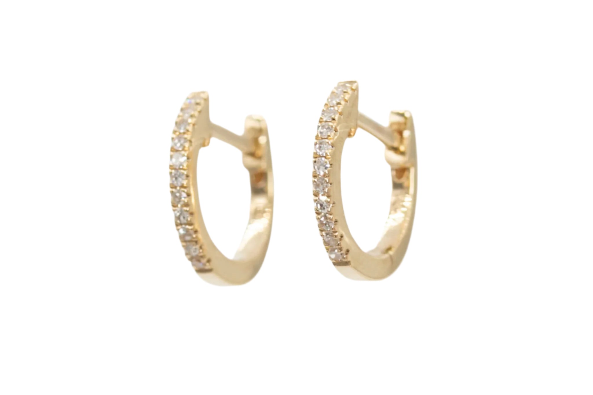 Diamond Huggies - 14k Yellow Gold - 11mm - 0.07ctw