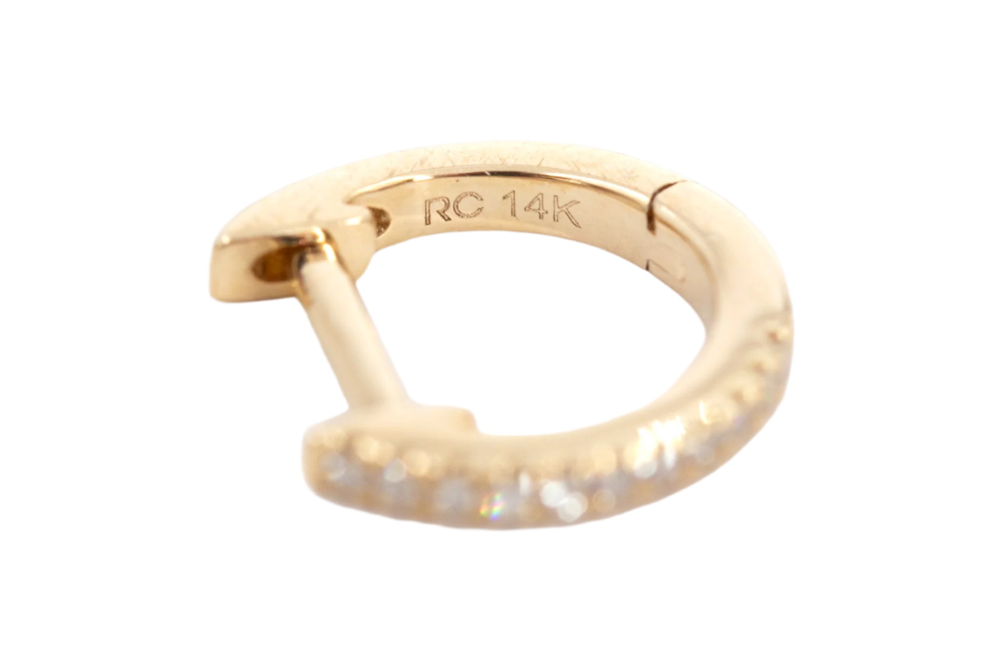 Diamond Huggies - 14k Yellow Gold - 11mm - 0.07ctw