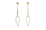 Two Tone Diamond Drop Earrings - 14k Yellow and White Gold - 0.33ctw