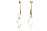 Two Tone Diamond Drop Earrings - 14k Yellow and White Gold - 0.33ctw