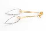 Two Tone Diamond Drop Earrings - 14k Yellow and White Gold - 0.33ctw