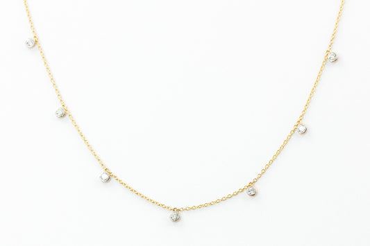 Dainty Bezel Drop Necklace