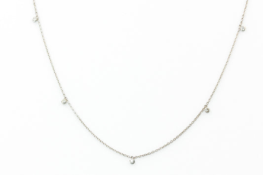 Dainty Bezel Drop Necklace