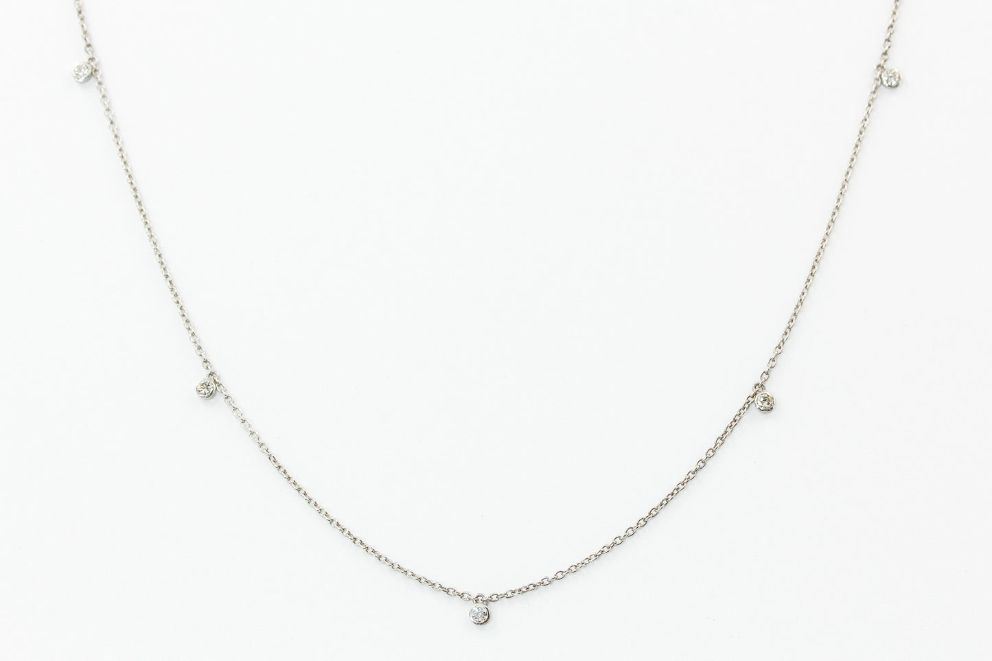 Dainty Bezel Drop Necklace