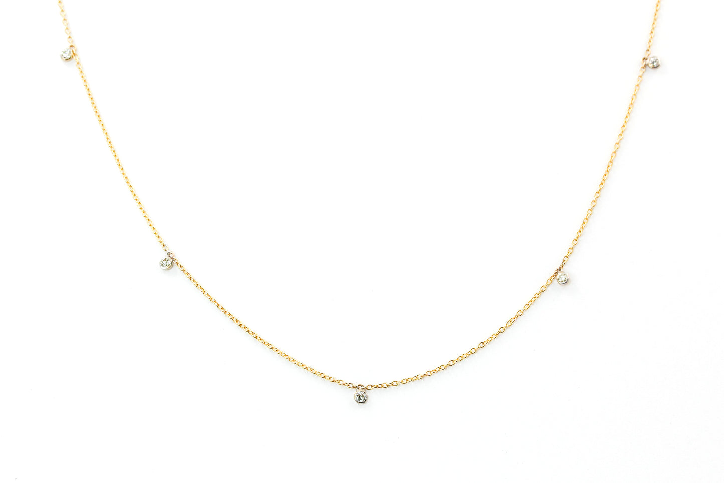 Dainty Bezel Drop Necklace