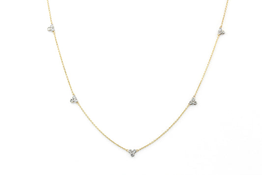 Diamond Cluster Station Necklace