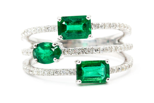 Emerald, Diamond Wrap Ring