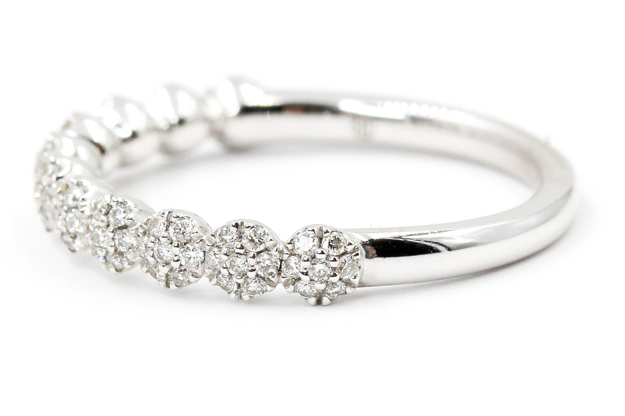 Dainty Diamond Cluster Ring - 14k White Gold - 0.25ctw
