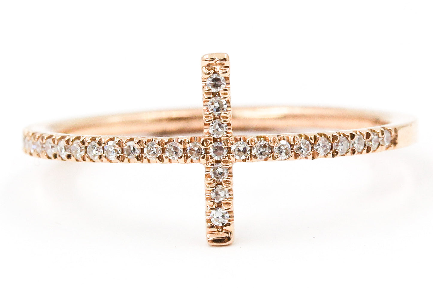 Diamond Horizonal Cross Ring