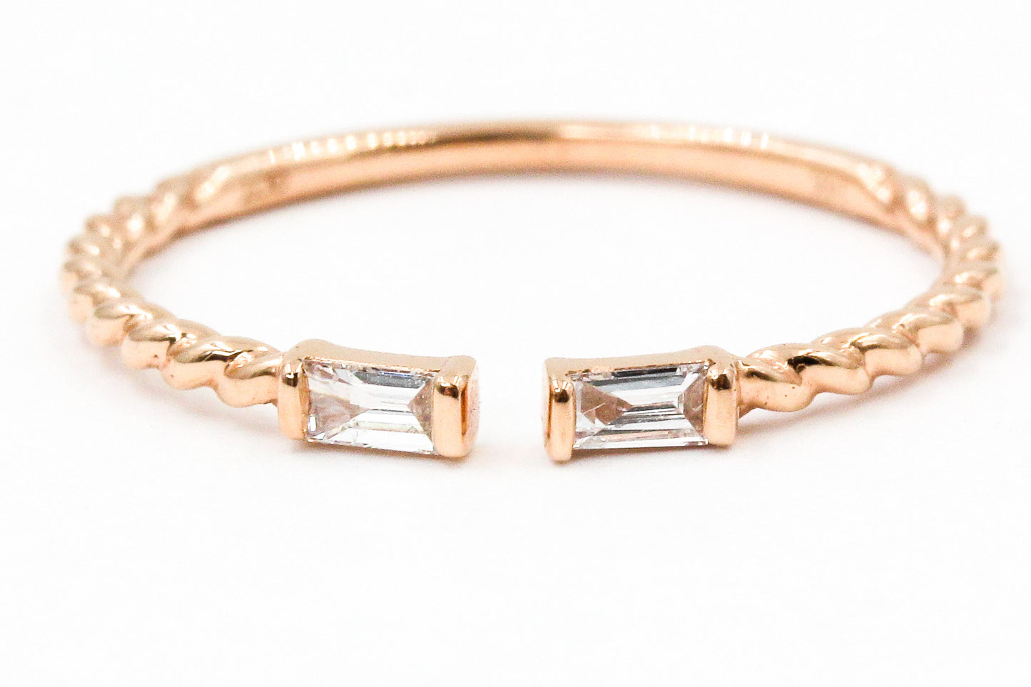 Dainty Baguette Open Ring