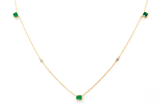 Emerald, Diamond Necklace