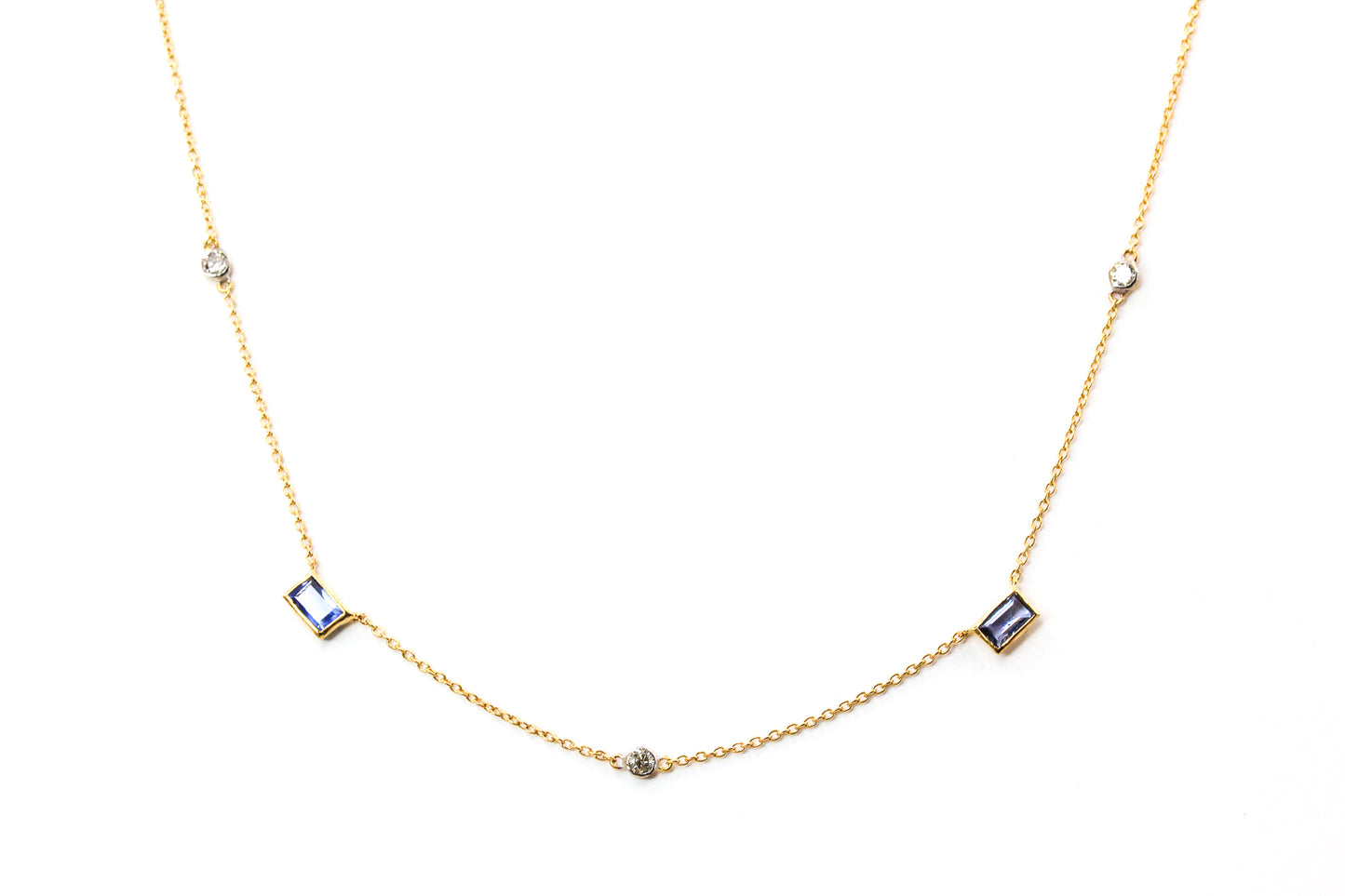 Sapphire, Diamond Necklace