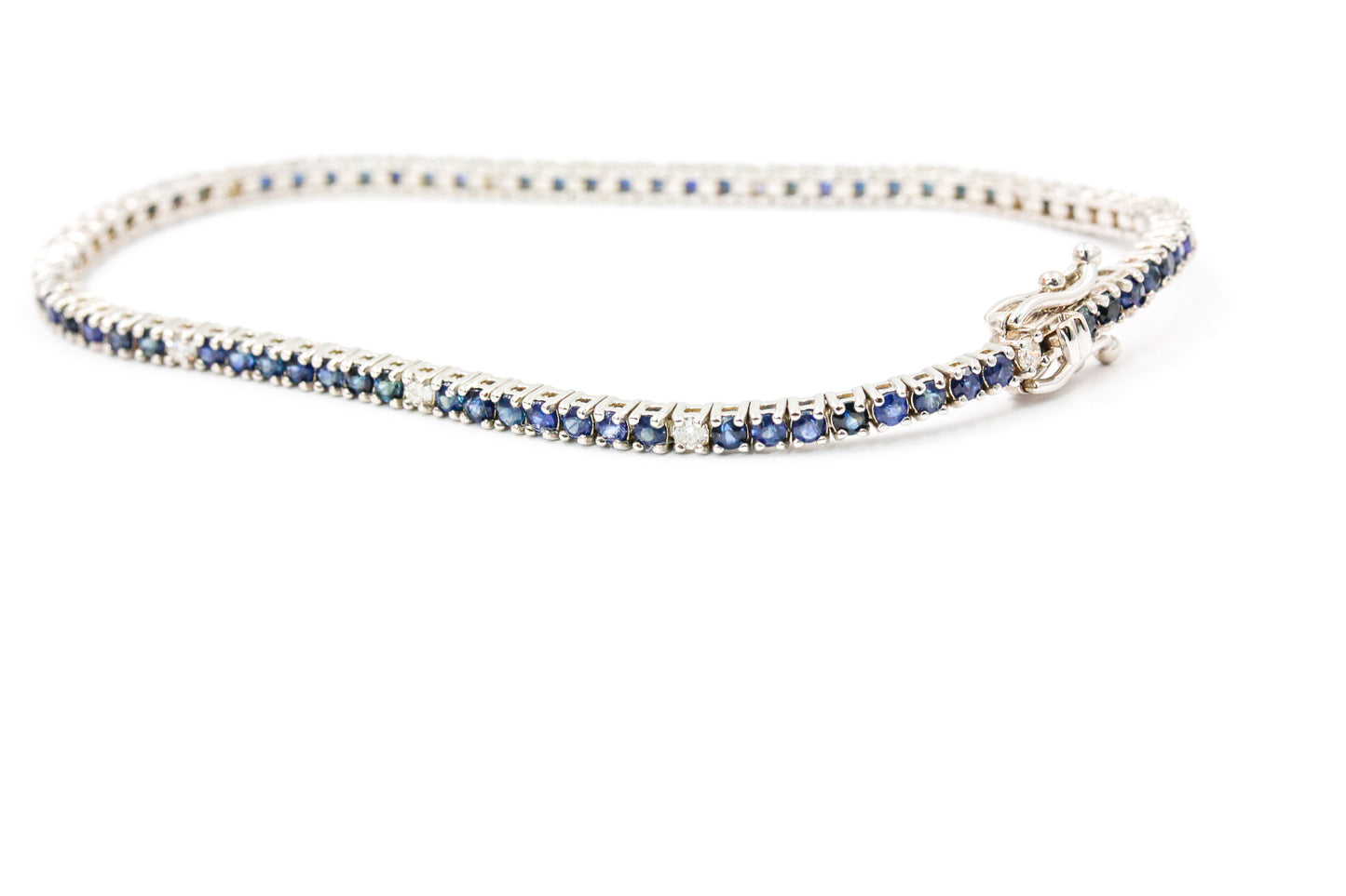 Diamond, Sapphire Tennis Bracelet