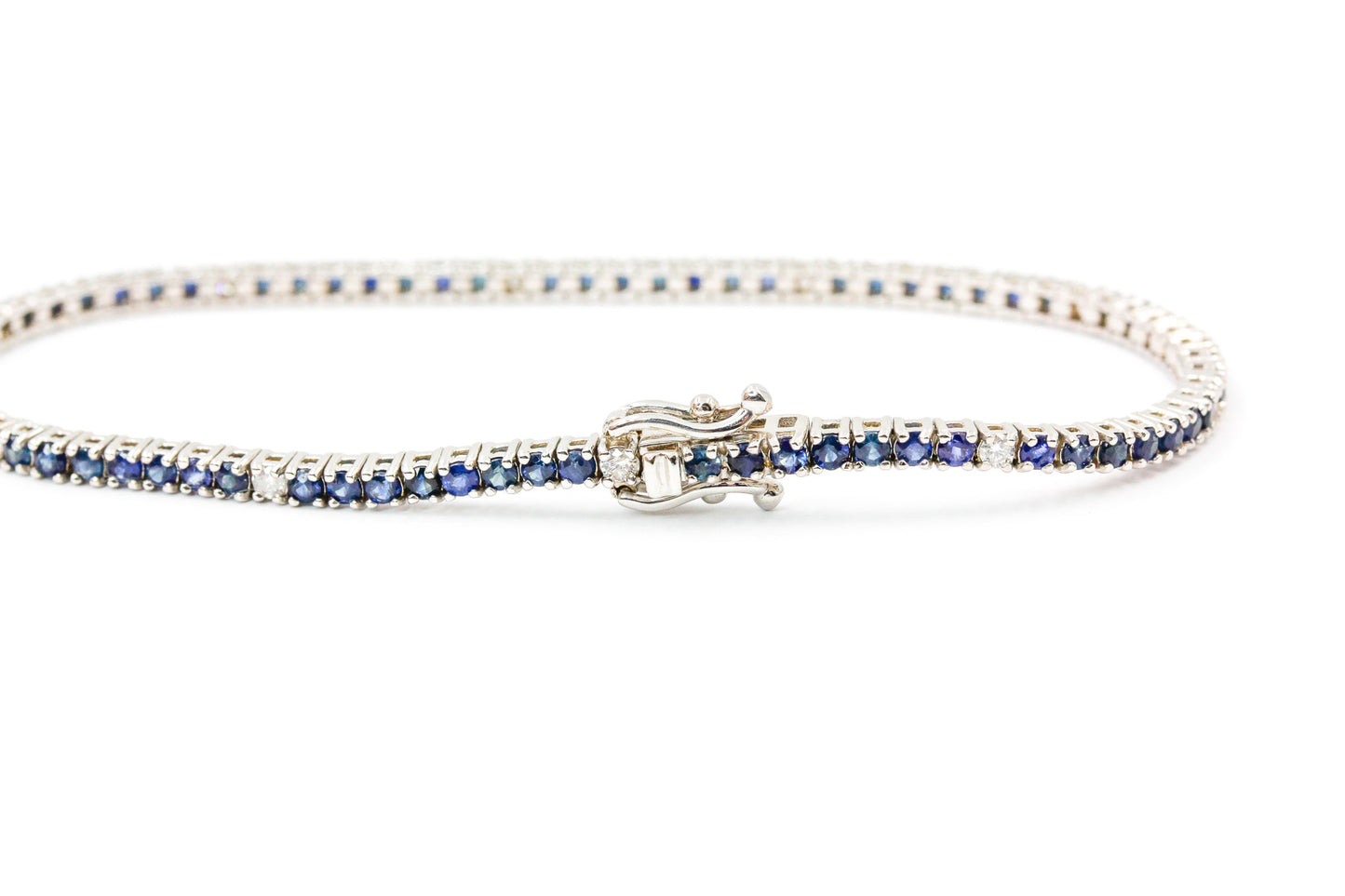 Diamond, Sapphire Tennis Bracelet