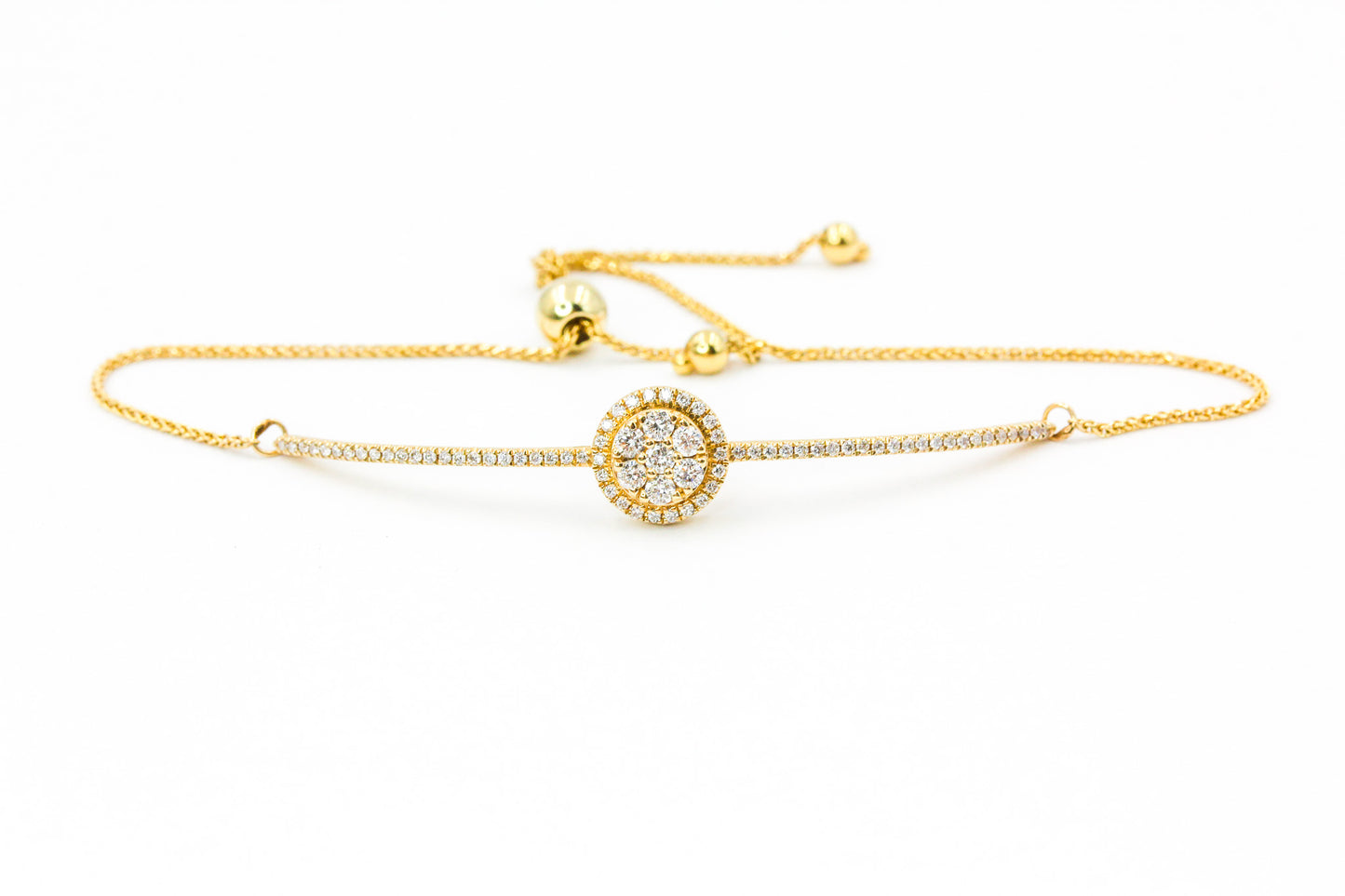 Diamond Cluster Bolo Bracelet